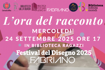 L'ora del racconto mercoledì 24 settembre 2025 ore 17 in biblioteca ragazzi Festival del disegno2025 sentieri selvaggi scarabocchi e storie selvagge. un foglio scarabocchiato e mani di bambini con pennarelli che tracciano scarabocchi