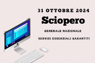 Avviso di sciopero generale del pubblico impiego per l’intera giornata di giovedì 31 ottobre 2024. Esclusi dallo sciopero i servizi di Polizia locale. Il Comune di Rho garantisce i seguenti servizi essenziali: STATO CIVILE - raccoglimento delle registrazioni di nascita e di morte.