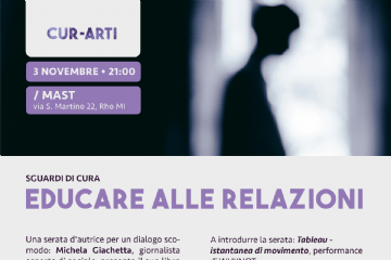Locandina evento del 3 novembre Educare alla relazione testo che spiega il programma della serata