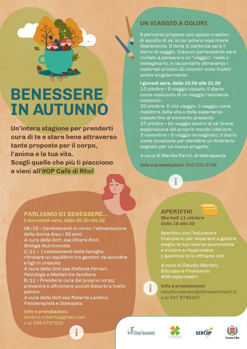 Benessere in Autunno: tanti appuntamenti gratuiti all'OP cafè di via Meda -  Commune de Rho