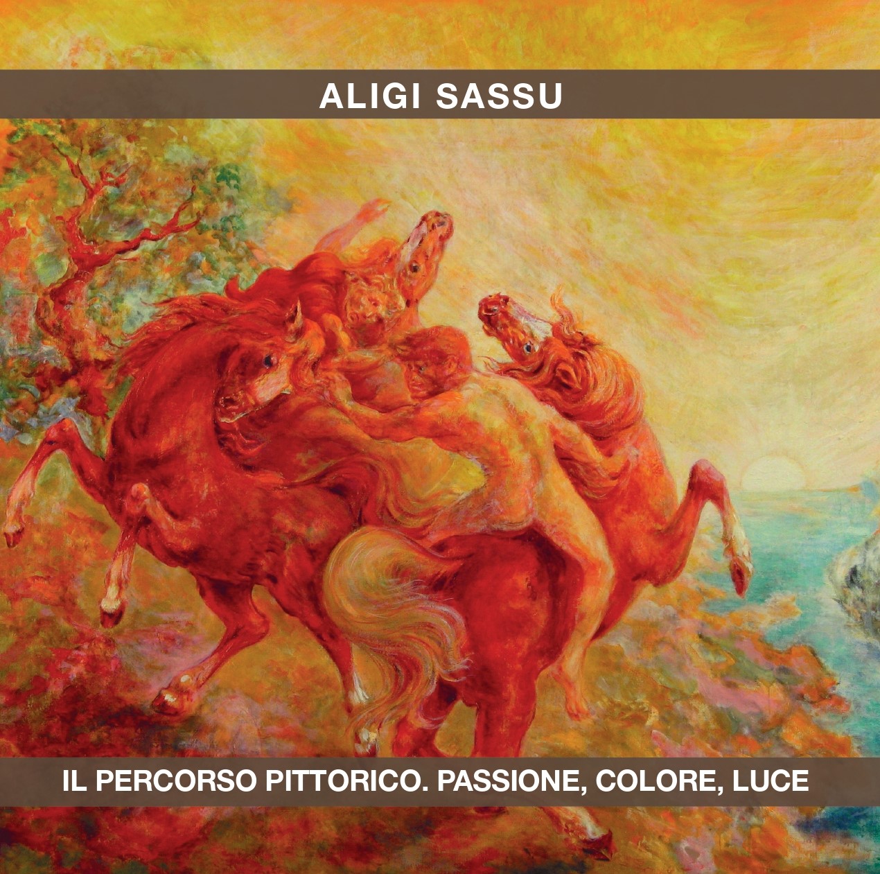 la tela di Aligi Sassu scelta per la copertina del catalogo e delle brochure fa parte della serie "Uomini rossi"