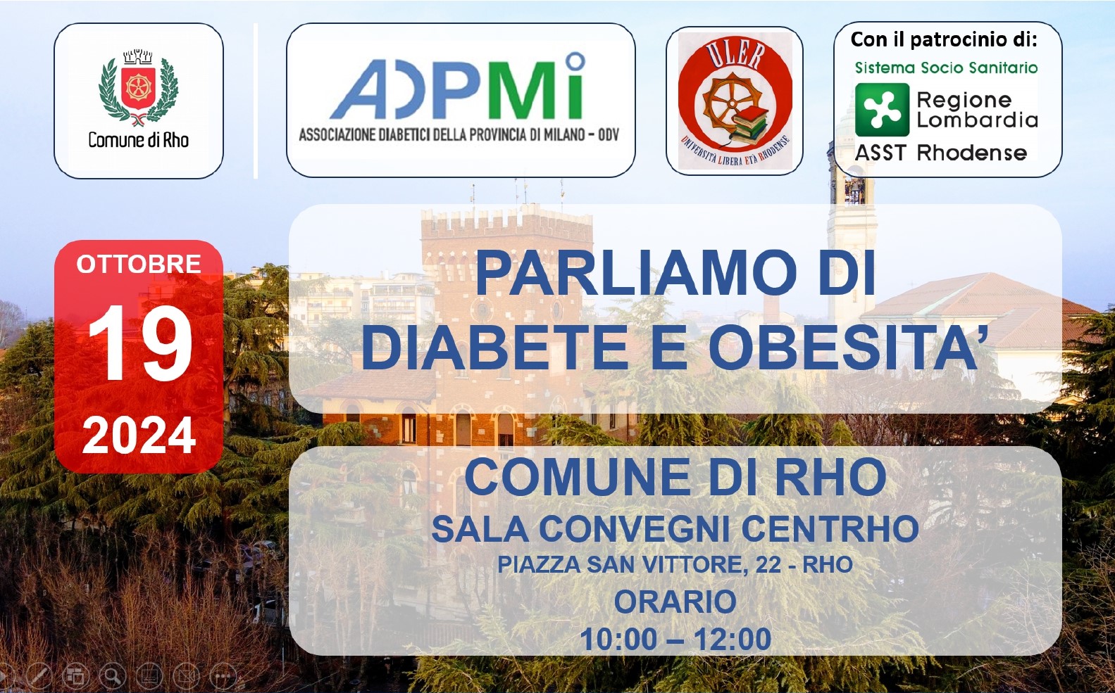 Locandina evento Parliamo di diabete e obesità