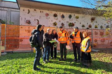 sopralluogo al cimitero centrale con i tecnici e l'impresa