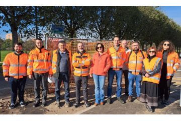  

Sindaco Andrea Orlandi e ass. Giro con i tecnici in visita al cantiere in via Pertini.