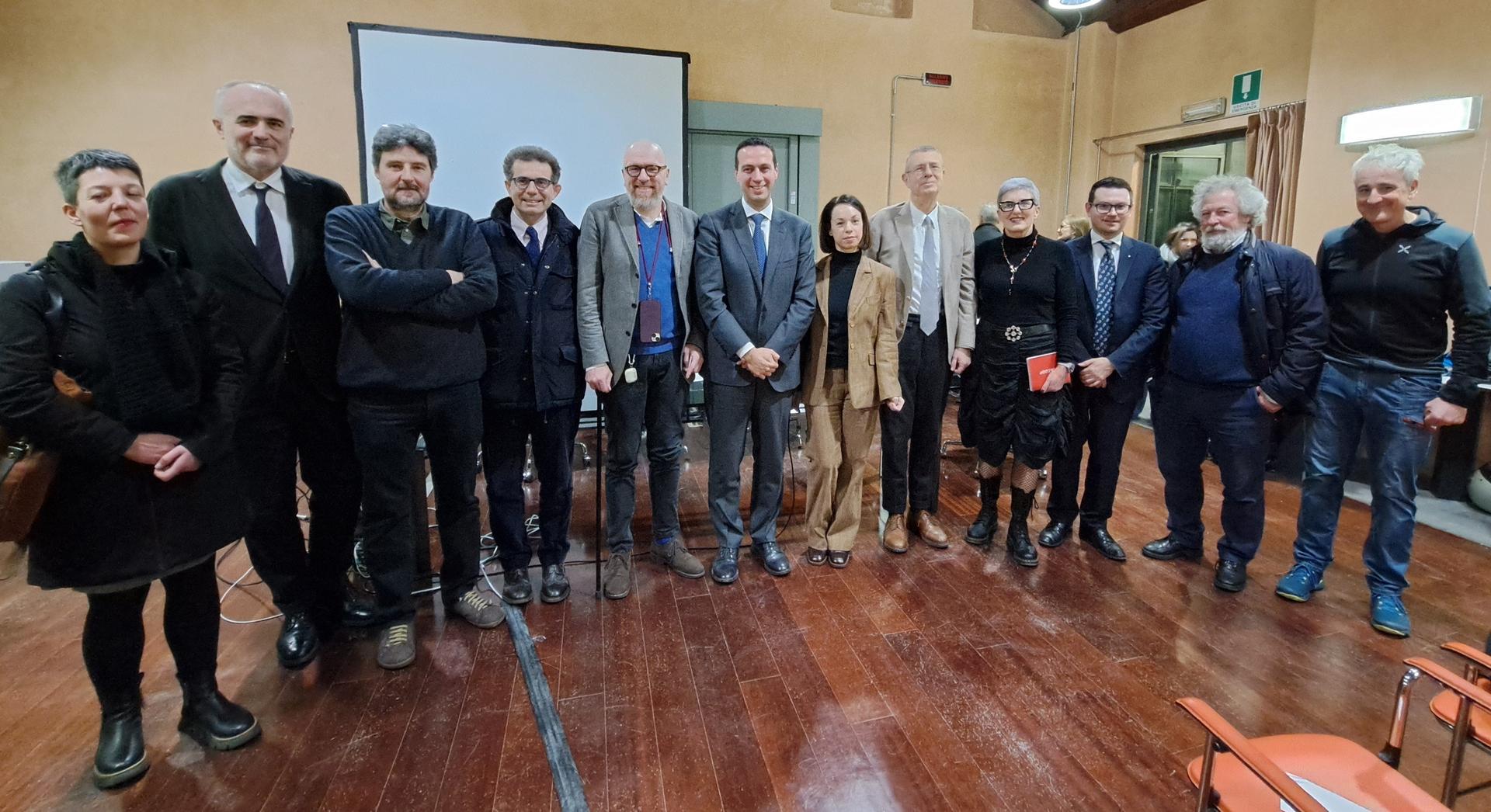 I relatori del convegno Sercop, al centro il Sindaco Andrea Orlandi