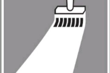 Grafica che illustra l'attività della verniciatura con una striscia bianca disegnata da un pennello.