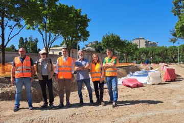 Sopralluogo in via Redipuglia accanto alla enorme vasca per il drenaggio delle acque.