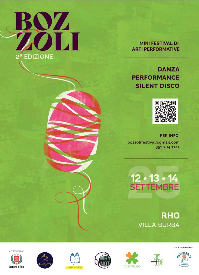 locandina Pozzoli  seconda edizione Mini festival di arti performative  Danza performance silent disco 12.13.14 settembre ho villa Burba