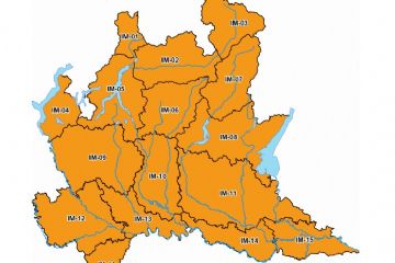 cartina arancione di tutti i settori della Lombardia