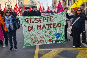Uno degli striscioni del Mattei
