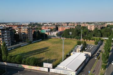 Campo da calcio via De Gasperi pre lavori - foto con drone