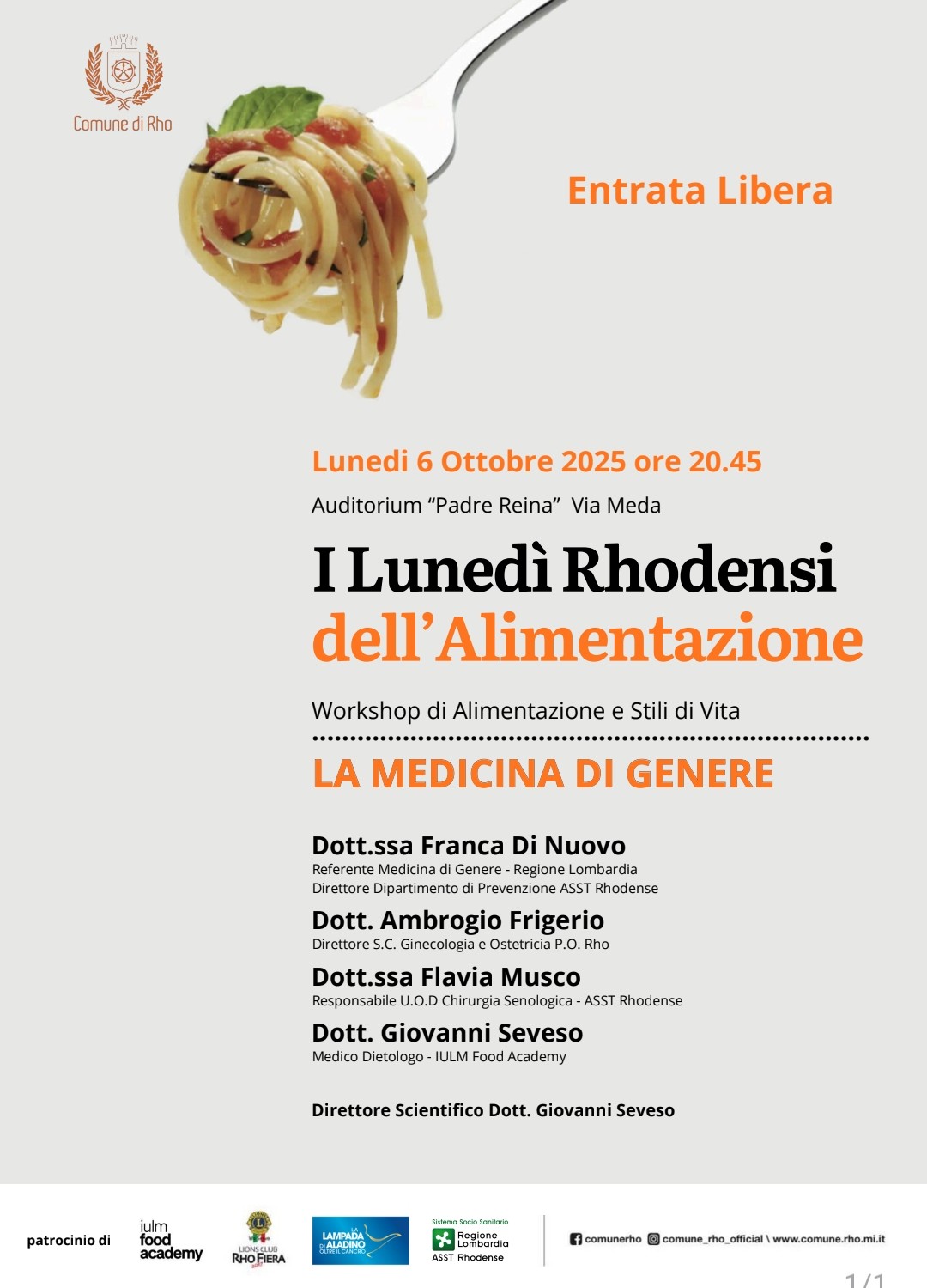 I lunedì Rhodensi dell'Alimentazione La medicina di genere