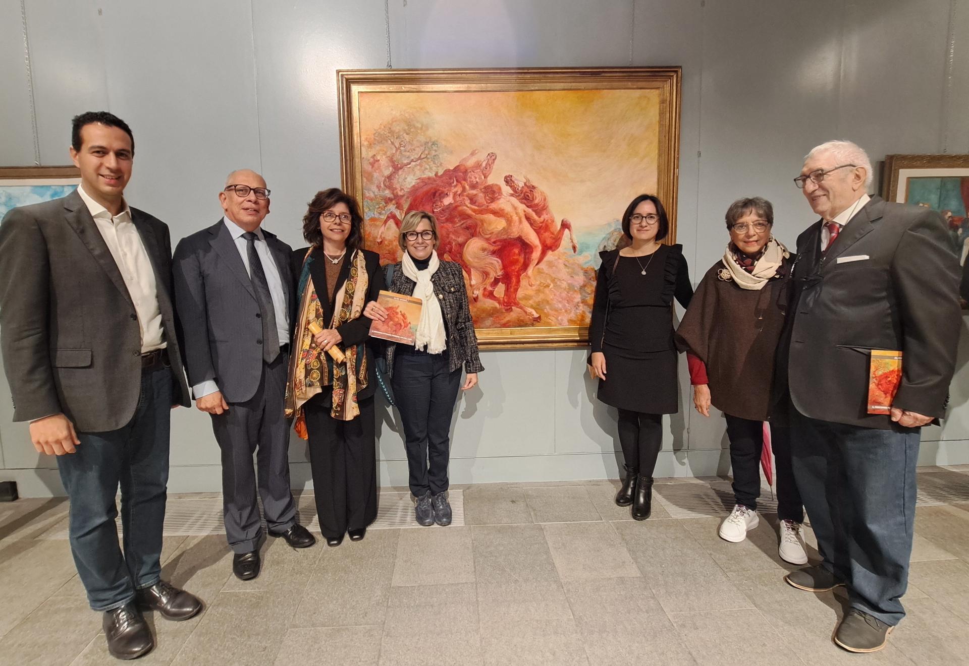 Nella foto, da sinistra: Andrea Orlandi, Vicente Sassu con la moglie, Cristina Palmieri, Valentina Giro, Evaristo Bonelli con la moglie