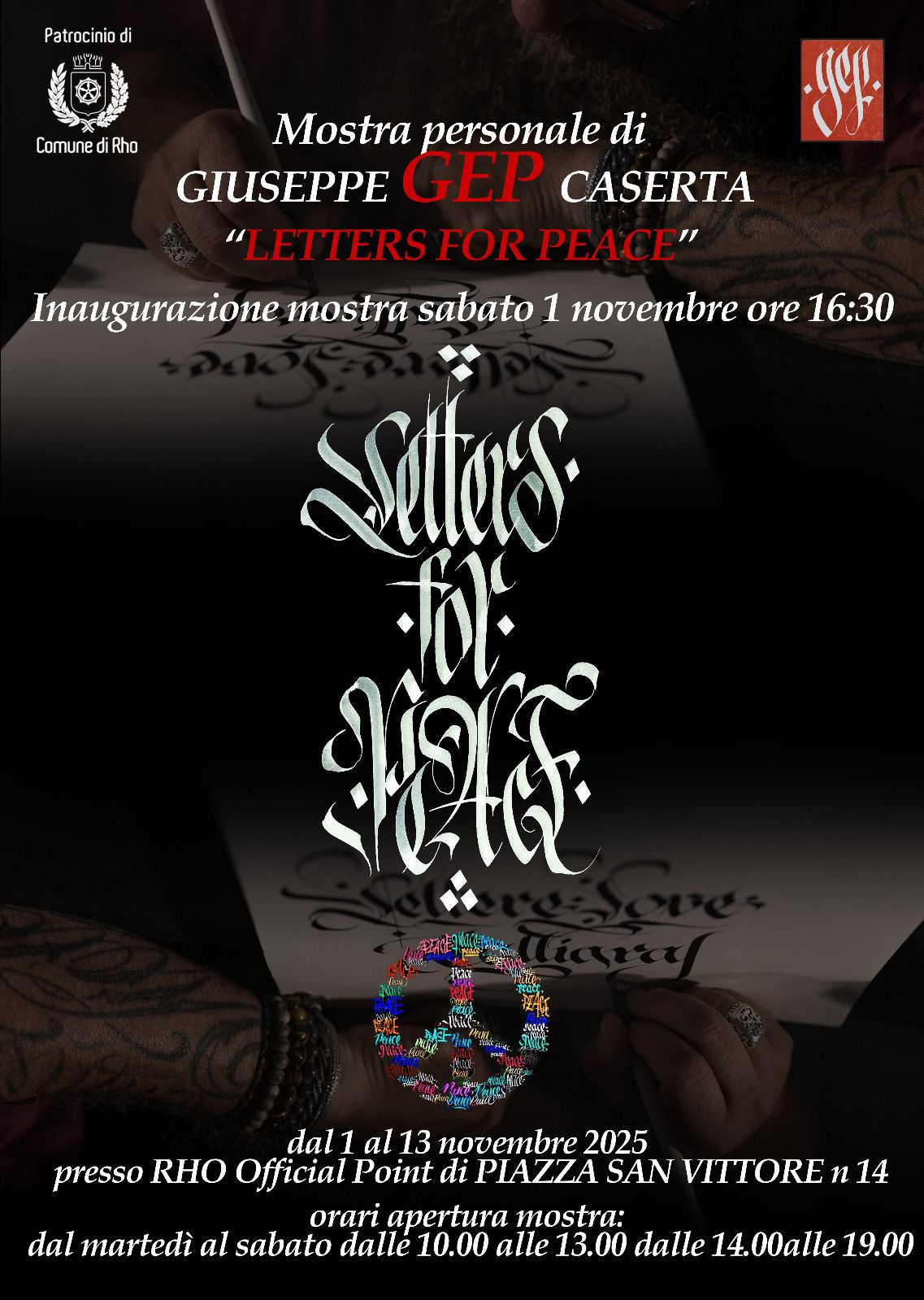 La locandina della mostra Letters for peace