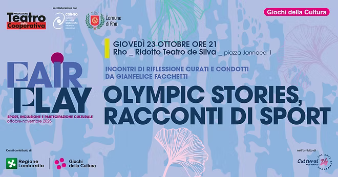 locandina eventi titolo Olympic stories, racconti di sport