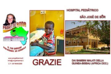 locandina progetto Anna immagine di un bambino e dell'0spedale pediatrico