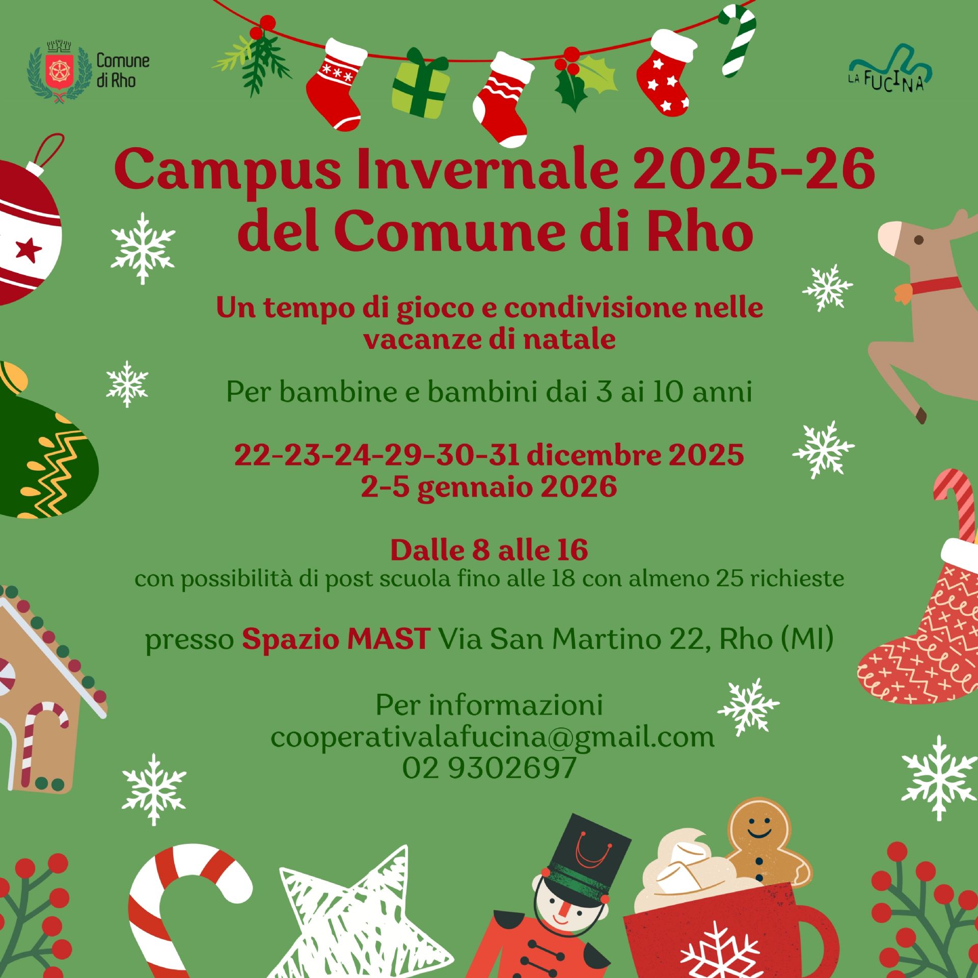 Campus invernale 2025-2026 del comune di Rho Per bambine e bambini dai 3 ai 10 anni